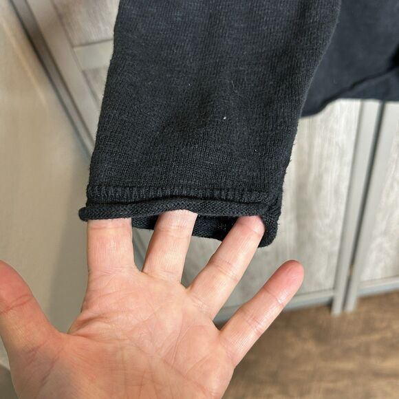 Free People Beach Button Up Shirt Size S Oversized Top Long Sleeves Black - Picture 6 of 9